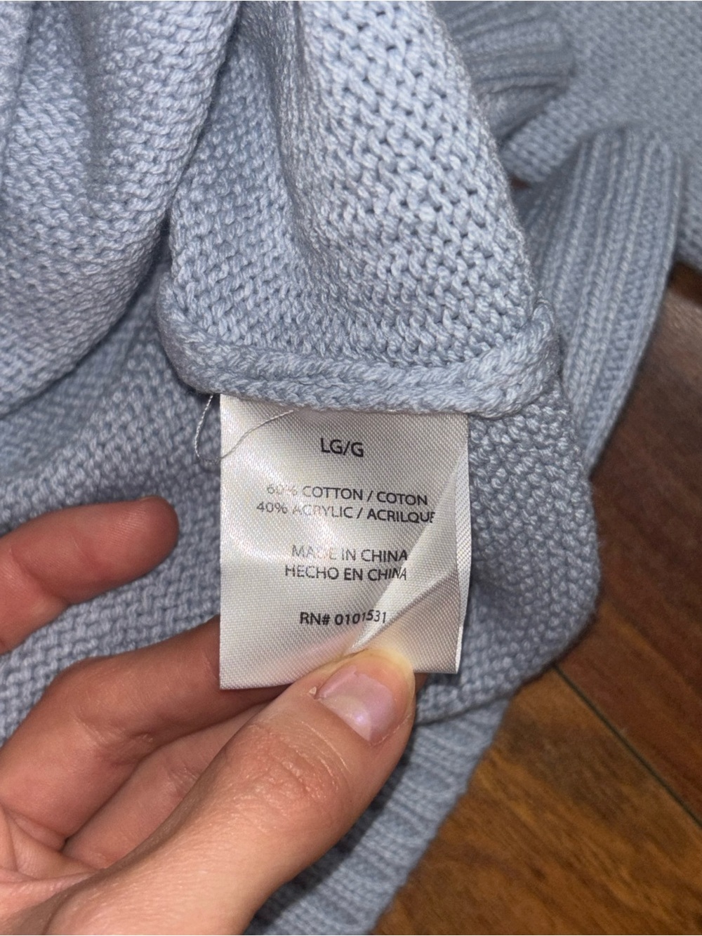 Mighty Fine Light Blue Crewneck Sweater with Red Lobster - Picture 3 of 4